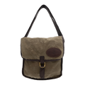 A simple smaller handcrafted waxed canvas messenger bag.