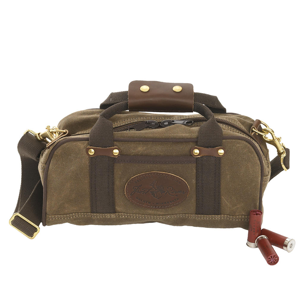 Waxed canvas and leather ammo bag.