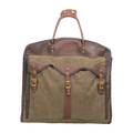 Frost River's traditional and classy Overland Garment Bag thats crafted in Duluth, Minnesota from waxed canvas, leather, and solid brass hardware. 
