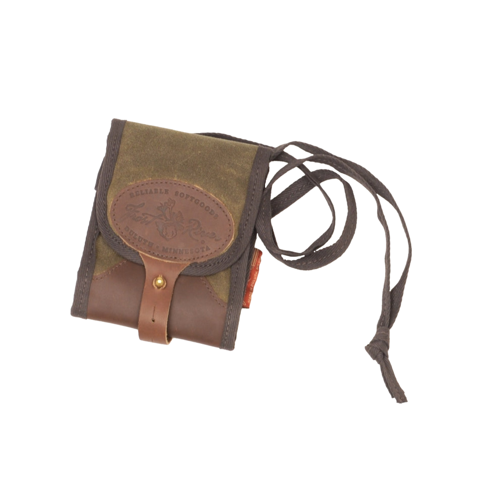 Waxed canvas and brown leather Wallabee travel wallet