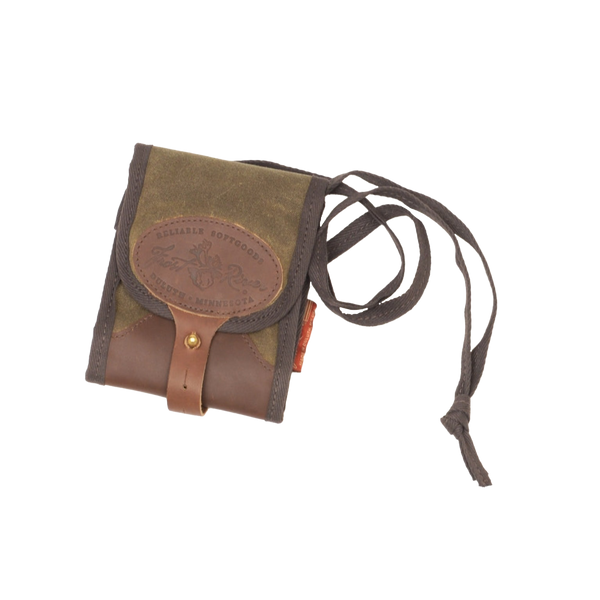 Waxed canvas and brown leather Wallabee travel wallet