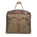 Beautiful garment bag with several areas reinforced with premium leather.