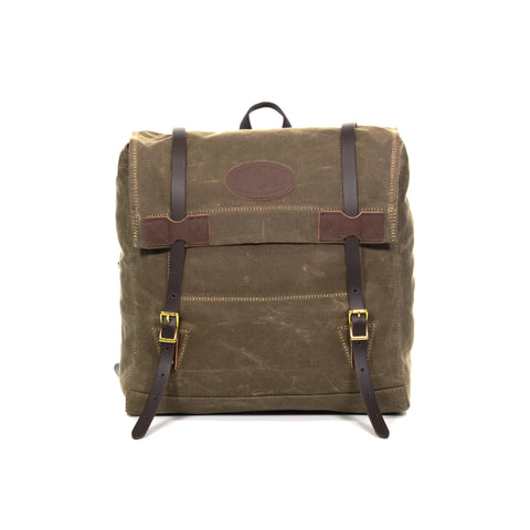 This pack comes with a webbed cotton loop at the top of the pack for hand carry or hanging up for storage.